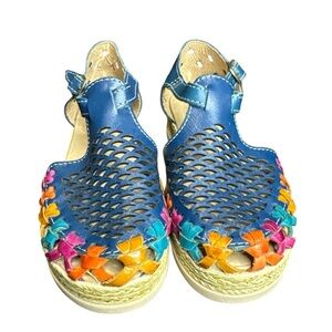 Mexican Leather Huarache Wedge Sandals